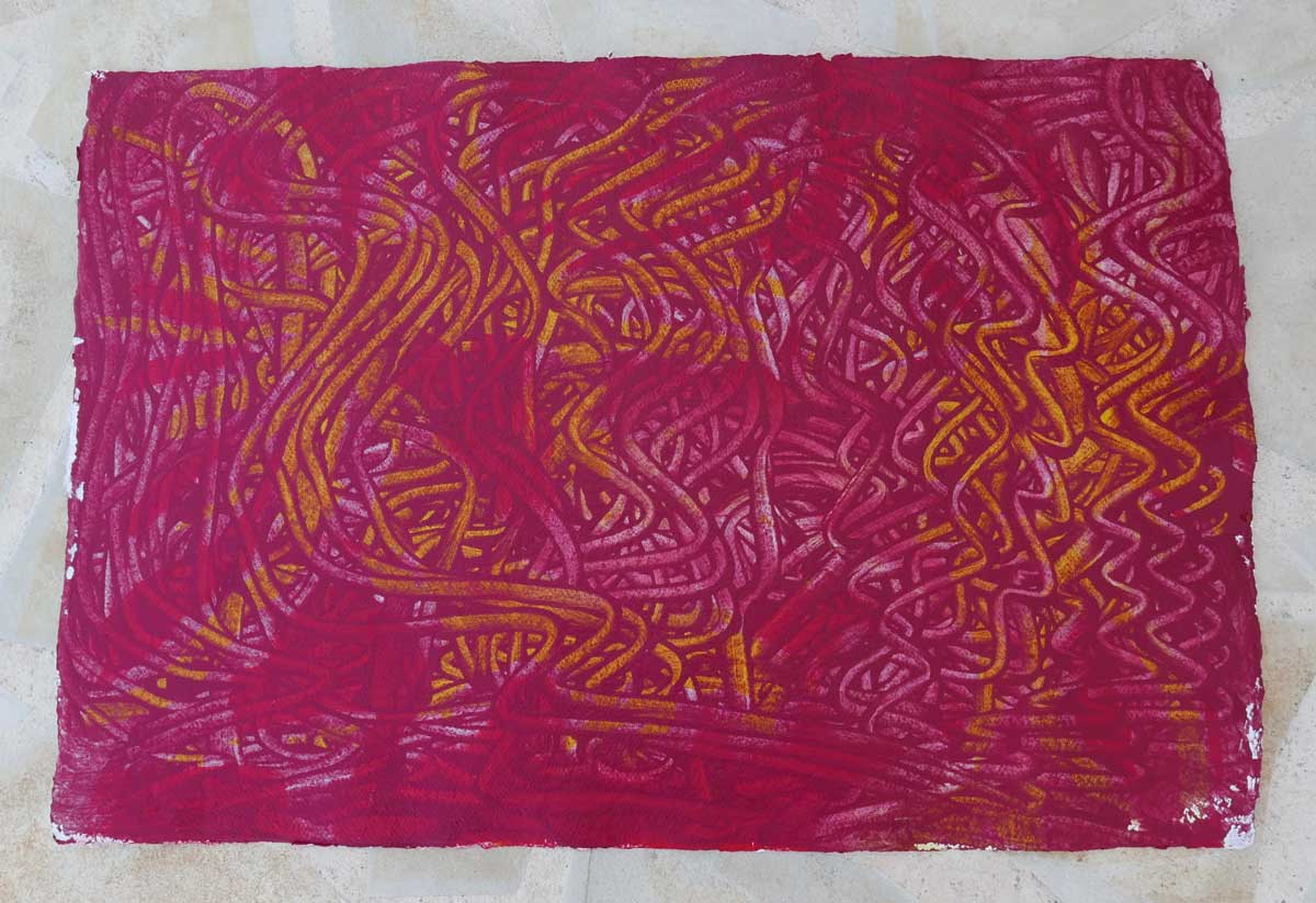Daniela Butsch | Homage to Brice Marden | Acryl on nepalese hand-made paper 68x102 cm