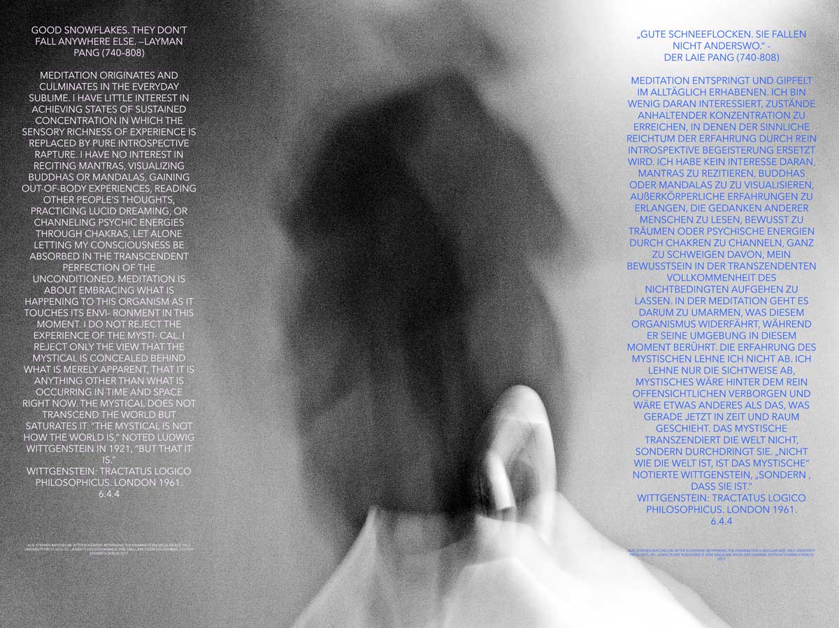 Daniela Butsch | step onto my shadow Wittgenstein | coloured Batchelor text on bw - print