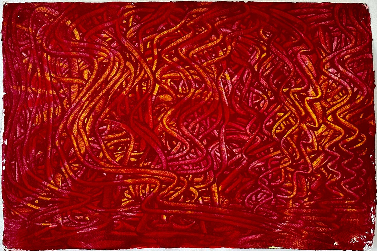 Daniela Butsch | Homage to Brice Marden | Acryl on nepalese hand-made paper 68 x 102 cm | 2022
